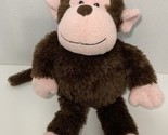 Justice plush monkey brown soft toy stuffed animal smiling sitting 14” c... - $9.89