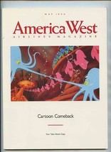 America West Airlines Magazine May 1990 Cartoon Comeback  - £10.90 GBP