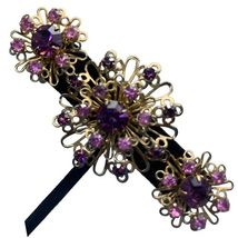 vintage amethyst Screw Back earring and brooch  rhinestone - €57,06 EUR