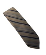 Mens Dress Necktie Claude DuPre Stripes Brown Black 59 u - £11.92 GBP