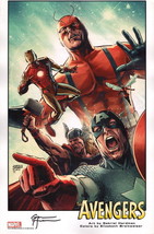 SIGNED Gabriel Hardman AVENGERS Marvel Comic Art Print Thor Iron Man Wasp - $29.69