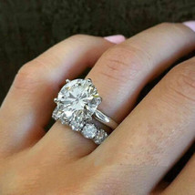 Anello nuziale di fidanzamento con diamante rotondo in oro bianco massiccio... - £226.94 GBP