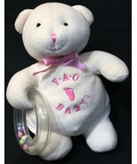 FAO Schwarz Baby Bear Rattle Ring Ivory Cream Pink Plush Stuffed Animal ... - €16,32 EUR