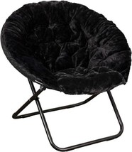 Flash Furniture Gwen Oversize Folding Saucer Chair - Set of 1, Black/Black  - £103.02 GBP