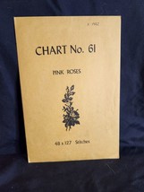 Vtg rare Babs Fuhrmann petit point Pattern silk mesh 3 thread #61 Pink Roses - £18.68 GBP