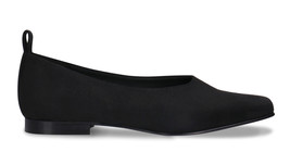 Vegan ballerinas women square toe flat heel on black microfiber breathab... - $125.00