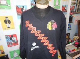 Vintage 90&#39;s Chicago Blackhawks NHL Zubaz Jersey Shirt Size XL - £50.63 GBP
