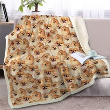 Pomeranian Throw Blanket Fuzzy Dogs Blanket For Kids People Cute Puppy Fleece Bl - £42.70 GBP