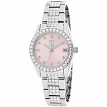NEW Jivago JV6414 Women&#39;s MAGNIFIQUE Pink Dial Silver Bracelet Watch w/Diamonds - £97.17 GBP