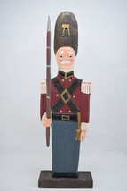 Vintage Tall Hand Carved Wooden Soldier 14 inch Hand Painted - $14.25