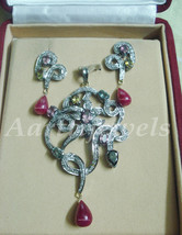 Victorian 2.82ct Rose Cut Diamond Gemstone Pendant Set Vintage VTJ EHS - £875.84 GBP
