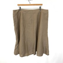 NWT Women Plus Size 2X Coldwater Creek Linen Blend Flounce Hem A-Line Midi Skirt - £19.95 GBP