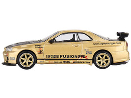 Nissan Skyline GT-R R34 1/64 Top Secret RHD Right Hand Drive Gold Metallic - £18.44 GBP