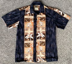 VTG Winnie Fashion Hawaiian Shirt-Sz S-Turtles, Sail Boat, Hut, Palm Tre... - £18.68 GBP