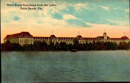 Palm Beach Fl - Hotel Royal Poinciana From The Lake-VINTAGE Postcard BK49 - £3.16 GBP