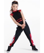 Weissman One Piece Black &amp; Red Sequin Dance Hip Hop Costume 14477 Adult ... - $49.99 CAD