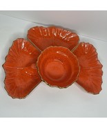 MCM Pottery Sectional Relish Tray REPLACEMENT Dishes Orange Speckle G20 USA - $31.20 CAD