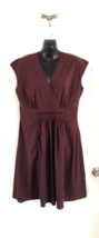 L New Cotton Pretty Brown Cotton Blend Fit and Flare Womens Summer Dress 12 - £14.93 GBP