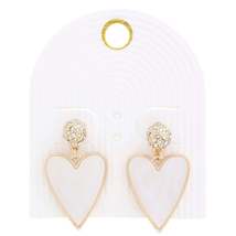 Heart Rhinestone Bead Dangle Earring - £9.38 GBP