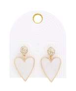 Heart Rhinestone Bead Dangle Earring - $12.00