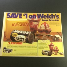 VTG Retro 1981 Welch&#39;s Frozen Sweetened Grape Concentrated Print Ad Coupon - £15.14 GBP