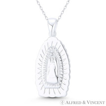 Holy Mother of God Virgin Mary Medal Italy 925 Sterling Silver Religious Pendant - £15.12 GBP+