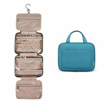 Toiletry Travel Bag Hanging Hook Water-Resistant Makeup Cosmetic Organizer Teal - £31.08 GBP