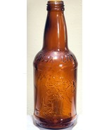 Vintage  Amber Bottle Sioux City Cream Soda Embossed Cowboy Bucking Horse   - $8.99