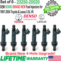 NEW OEM x6 Denso 4-Hole Upgrade Fuel Injectors for 1998-04 Toyota Avalon 3.0L V6 - £214.62 GBP