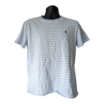 Polo Ralph Lauren Men’s T-Shirt Short Sleeve Striped Cotton White Blue S... - £11.87 GBP