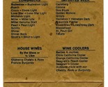 Pat&#39;s Place Beer &amp; Wine List On Paper Bag New Braunfels Texas.  - $17.80
