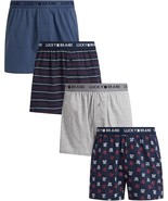 Lucky Brand Knit Boxer Shorts Cotton New Assorted Vintage Print Underwea... - $29.98