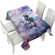 Cool Crazy Art Dragon Lizard Riding Unicorn Tablecloth - $51.96 CAD+