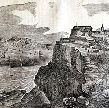 Lisbon Seaside Cliff 1845 Wood Engraving Victorian Revolution DWY9A - €17,27 EUR