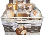Bath and Body Gift Basket – 9 Piece Set of Vanilla Coconut Home Spa Set - £25.69 GBP