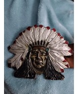 Vintage American Indian Chief 1976 Hand Painted Enamel Solid Metal Belt ... - $443.98 MXN