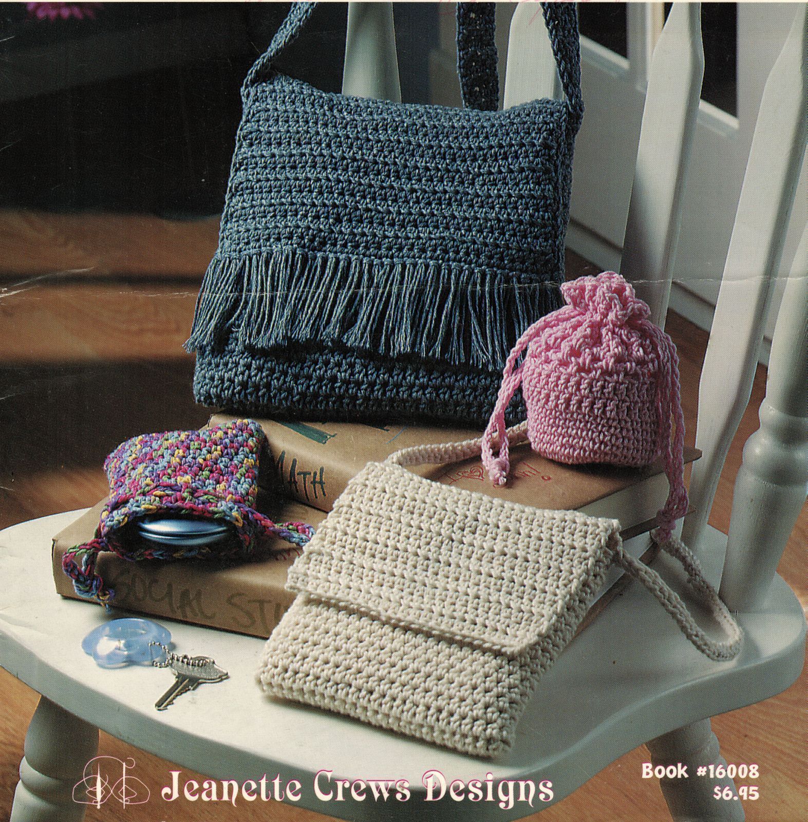 Childs Chick Crochet Shoulder Flap Drawstring Bag  Makeup Pouch Backpack Pattern - $12.99