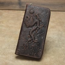 Chinese Style Creative Design Wallet Unisex Retro Embossed Wallets Dragon Patter - £36.95 GBP