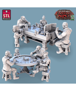 3D Printed STL Miniatures Card Players Set Fantasy NPC 2 | 28 - 32mm War... - $160.32 MXN+