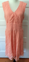 Dressbarn Womens Size 16 Empire Waist Stretch Knit Sleeveless Dress Peac... - $14.80