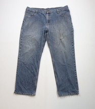 Vintage Y2K Carhartt Mens 40x30 Distressed Relaxed Fit Wide Leg Denim Je... - $54.40