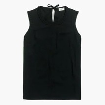 J Crew Sleeveless Top with Pleated Trim Black Plus Size 16 NEW - £35.39 GBP