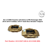 Set of OEM 2016-2019 Cadillac ATS-V Gold Rear Brembo Calipers Left &amp; Rig... - $593.01