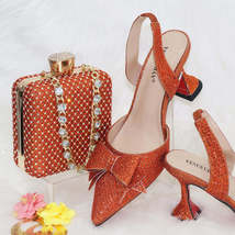 Classics Design Women Shoes Matching Bag Set with Crystal - £60.55 GBP+