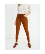 Madewell 9&quot; Mid-Rise Skinny Jeans Button Front Sz 28 Burnt Sienna Stretc... - $540.56 MXN