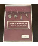 Wine Glass Stemware Charms Metal Beads Grapes Barrel Bottle Drink Marker... - £5.56 GBP