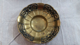 Vintage Handmade Copper Plate with Floral design 18 cm Diameter - £25.59 GBP