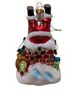 Kurt Adler Santa In a Chimney Hand Blown Glass ornament d4163 - £11.58 GBP