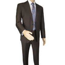 Men Suit BERLUSCONI Turkey Italian Wool 180's Portly Drop 4 Pants K255-07 Brown image 6