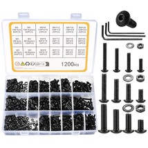 1200Pcs Hex Socket Head Screws Bolts And Nuts And Washer Assortment Kit,... - £30.84 GBP